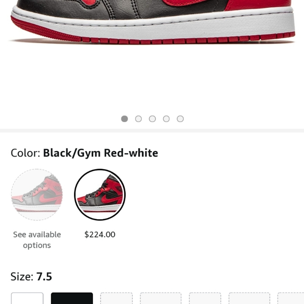 Air Jordan I mid banned Red Toe Size 7 1/2